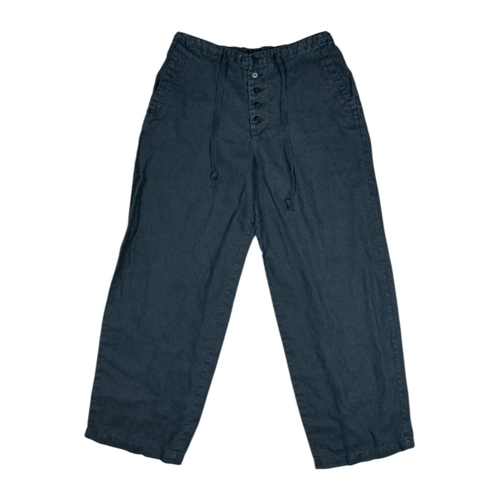 Chadwicks Women's Black 100% Linen Relaxed Straight Leg Pants Size 4P